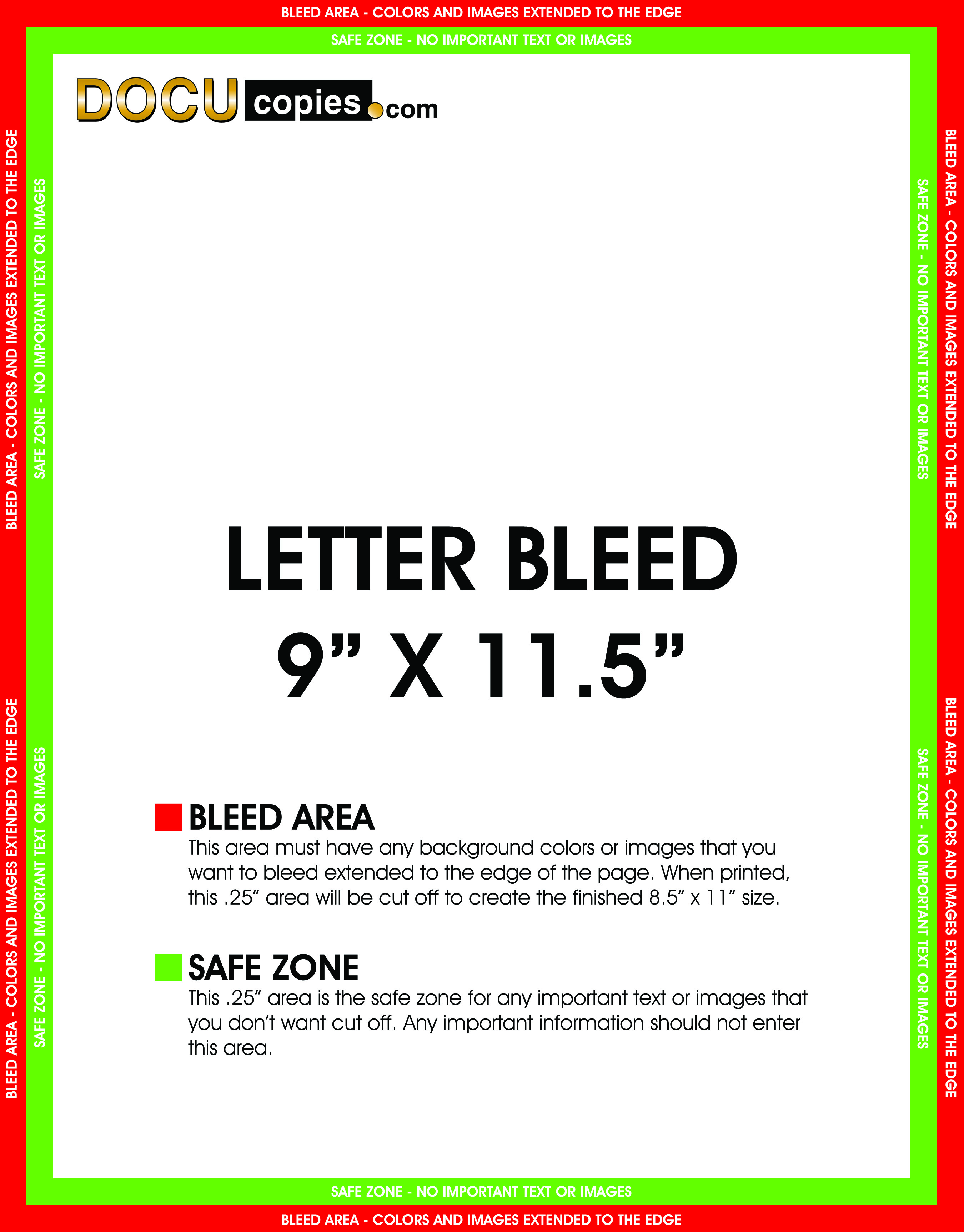 Letter Size Print Bleed